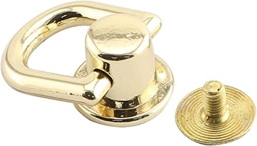 JCBIZ 6 PCS 360 מעלות כפתורי ראש פוסט פוסטים עם טבעת D עם טבעת מתכת לתרמיל חומרה זהב חיוור זהב