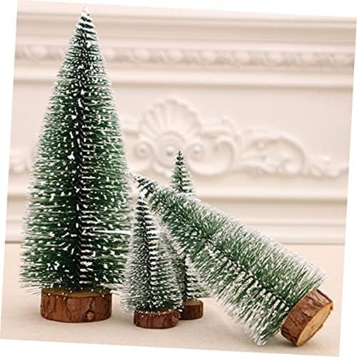 עץ חג המולד מיני צעצועים 2 יחידים שולחן עץ חג המולד מיני עץ אורן קטן עם בסיסי עץ מיני עצי סיסל