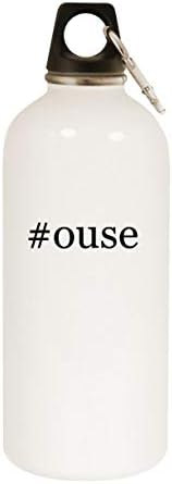 מוצרי Molandra ouse - 20oz hashtag בקבוק מים לבנים נירוסטה עם קרבינר, לבן