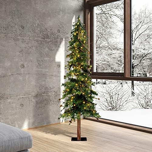 Vickerman 6 'מדינה מעורבת עץ חג המולד מלאכותי, אורות LED Dura -lit® חמים - עץ חג המולד פו - עיצוב בית