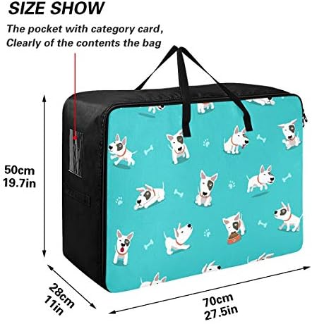 שקית אחסון בגדי אמליבור משולבת לשמיכה - קיבולת גדולה של מארגני כלבים מצוירים עם רוכסן עם רוכסן מיכל