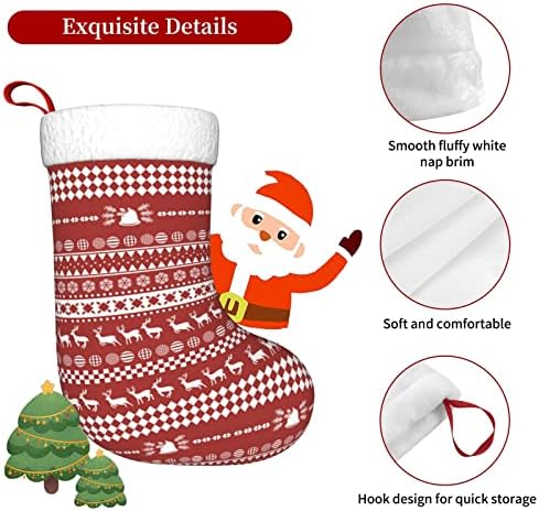 גרבי חג המולד של Micjcit Stockings Decorative Stanta, Snow איש, דמויות חג המולד של איילים לקישוטים