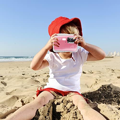 Yeein 10ft מצלמה דיגיטלית אטומה למים לילדים 21MP מצלמה מתחת למים עם כרטיס SD 32G, 8x נקודת