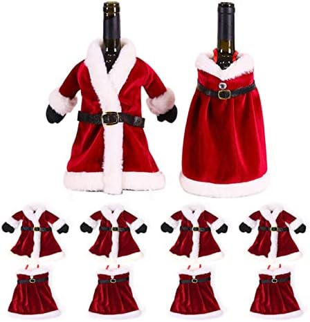 קישוטי חג המולד של קישוטי חג המולד בקבוק יין חג המולד סט סנטה בקבוק יין מכסה שלג מחזיק מתנה לחג המולד לשנה החדשה