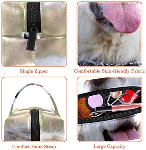 תיקי קוסמטיקה של Tbouobt תיקי איפור לנשים, שקיות טיול איפור קטנות, חיית מחמד של כלב בעלי חיים של רטריבר