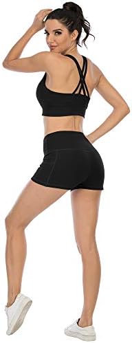 Chrleisure 4 חבילות מכנסי יוגה סטרץ 'עם כיסים לנשים, מכנסי שלל אימונים גבוהים במותניים גבוהים
