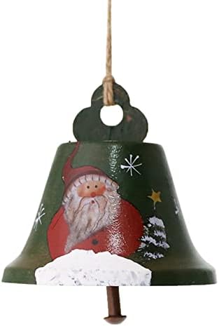 TGONE חג המולד מצויר ברזל מחושל מצויר ביד זקן איש שלג פעמון פעמון עץ חג המולד תליון חוט צלול