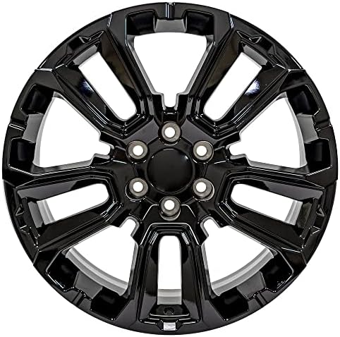 גלגלים OE LLC 22 אינץ 'חישוקים מתאימים לסילברדו סיירה טאהו פרברי יוקון אסקאלאדה CV68 22x9 גלגלים שחורים