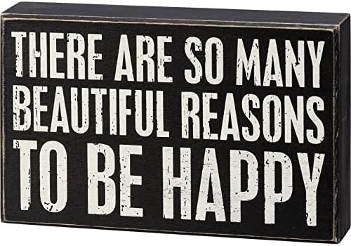 פרימיטיבי מאת קתי 111987 שלט תיבה - סיבות יפות להיות מאושרות