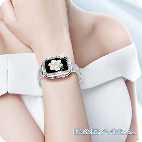 Dabaoza תואם למארז Apple Watch כיסוי פגוש אולטרה סדרה 8 7 6 5 4 3 2 1 SE, בלינג נשים בנות לבושות