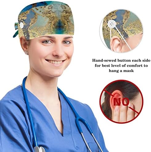 כובעים רפואיים כובע עבודה מתכוונן עם כפתורים ותבנית פרוסות אבוקדו משופשות