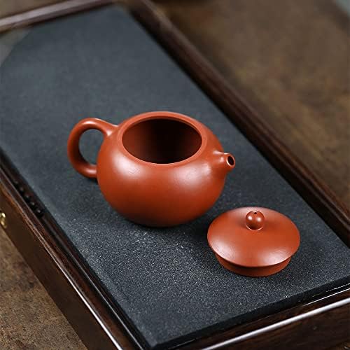 Yixing מקורי חימר סגול אדמונית מגולפת xi shi קומקום, חימר אדום בעבודת יד Zhu ni Zisha Teapot, 220