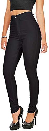 נשים גבוהה מותן סקיני למתוח קומפי ג 'ינס גבירותיי גבוהה עלייה רזה פייט ג' ינס מכנסיים עם כיסים