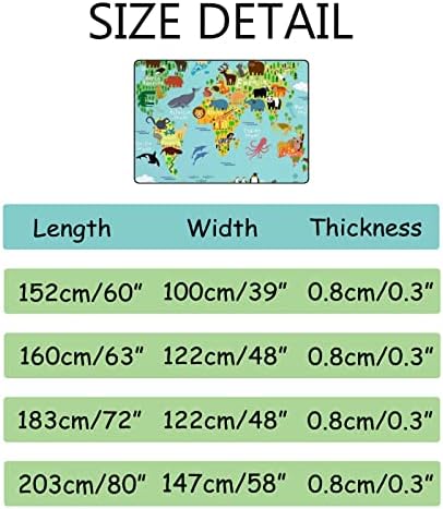 זוחל שטיח מקורה משחק מחצלת מחצלת חיות עולם לסלון חדר שינה חינוכי חינוך חינוכי שטיחים שטיחים 72x48in