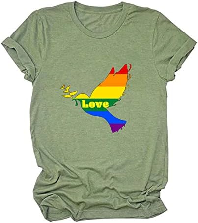 צמרות מזדמנות לנשים שרוול קצר צוות צוואר ציווק קשת לבב אהבה חולצות גרפיות חולצות טי נערות נערות F5