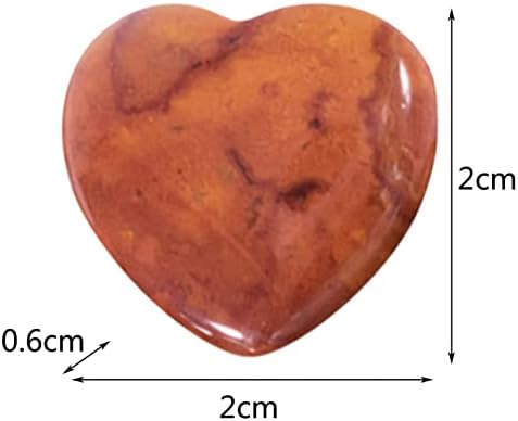 ריפוי טבעי בצורת לב אבן קריסטל, ילוק 2 סמ 2 סמ אבני ורדים, מגולפת צ'אקרה אבן איזון רייקי, מזל טוב מתנת
