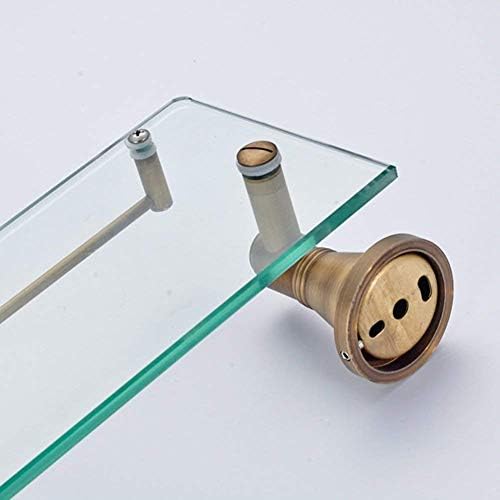 מדף האחסון של מדף האחסון של Zuqiee מדף אמבטיה נחושת+חומר זכוכית 8 ממ מעקה מזכוכית מזג קל לניקוי