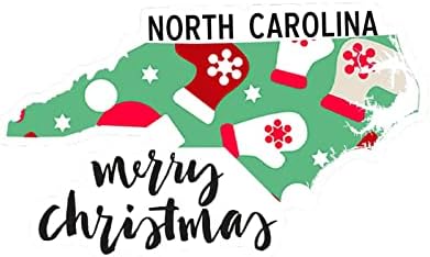 צפון קרוליינה מדינת בית מדבקות חג מולד עכברים חג המולד צפון קרוליינה מפה מכונית מדבקות קישור חג המולד מדבקות ויניל
