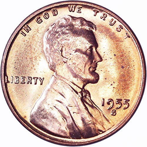 1955 S Lincoln Weat Cent 1c מבריק לא מחולק