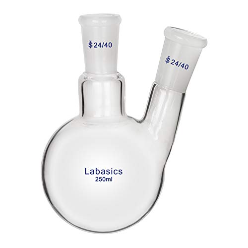 זכוכית Labasics 1000 מל 2 צוואר עגול בקבוק RBF, עם מפרק חיצוני של 24/40 מרכזי וצד מחודדים סטנדרטיים,