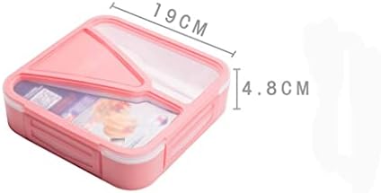 Lhllhl קופסת אוכל מיקרוגל קופסת בנטו קופסת 3 תאים למזון שונה קופסת סלט עובדים ניידים