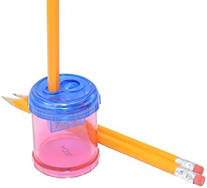 עיפרון ידני של ווסטקוט פלסטיק ומחדד עפרון, צבעים שונים, יחיד