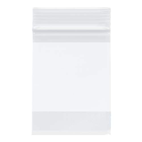 רוכסן פלימור שקיות ניילון משוחזרות עם בלוק לבן, 2 מיל, 3 x 4