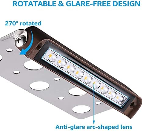Leonlite 7 אינץ 'קשיח קשיח צרור אור אור 100ft 16/2 כבל, 8-חבילה מתח נמוך 270 ° LED LED תומך תאורת