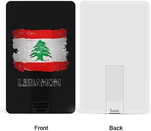 דגל של לבנון בכרטיס בנק אשראי USB כונני פלאש נייד זיכרון נייד כונן אחסון מפתח 32 גרם
