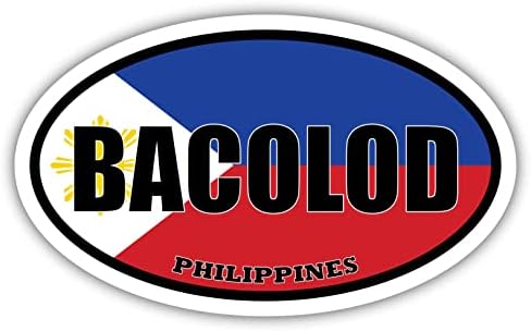 Bacolod פיליפינים דגל מדבקות סגלגל מדבקה פגוש ויניל 3x5 אינץ '