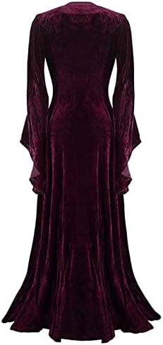 שמלה סתיו שרוול חורפי קטיפה מימי הביניים שמלות ערב רשמיות מימי הביניים שמלת שיבה אלגנטית לבנות לבנות