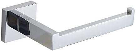 Yuanflq Chrome נירוסת נירוסת מתכת מחזיק נייר טואלט קיר קיר הרכבה על אמבטיה מחזיקת ניירות גליל עמדת מטבח