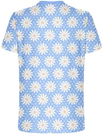 חולצת טריקו בהוואי של גברים חוף קיץ חוף טשטוס עליון הדפס פרחוני שרוול קצר שרוול עגול חולצה גרפית לחופשה