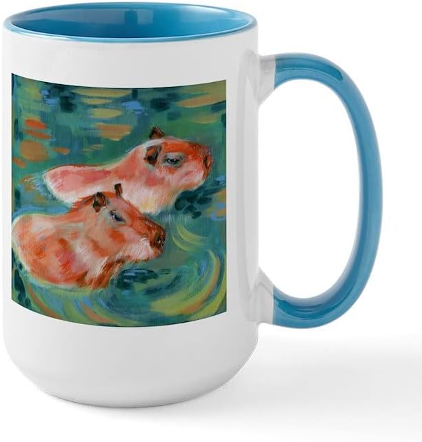 Cafepress Capybaras ספל קפה קרמיקה גדול