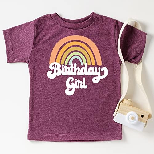 רטרו קשת לילדת יום הולדת חולצות צבעוניות לתלבושות יום הולדת לתינוקות ופעוטות