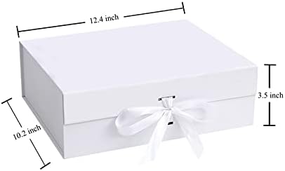 קופסאות מתנה עם מכסה, קופסאות מתנה עם סרט וסגירה מגנטית לעטיפת מתנות 10.2x7.4x3.1 אינץ '