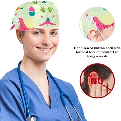 דפוסי לוטוס צבעוניים כובע כובע מתכוונן מכסה עם כפתורים ושיער קשת משופשף לאחות ורופא