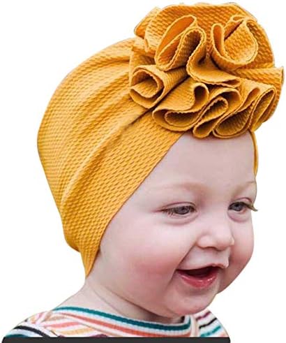 קיאסייל תינוקת כותנה כותנה כותנה כובע כובע כפוף עם גלישת ראש פרחים לילדת ילדים פעוטות תינוקות