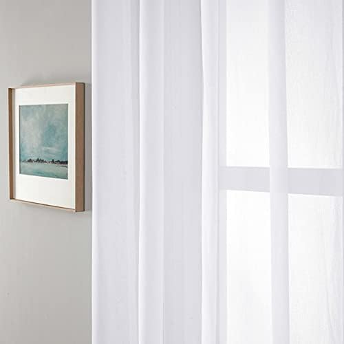 וילונות מודרניים של DAESAR 2 לוחות 2 לוחות, וילונות חדר שינה מוחלטים של וילון וילונות חלון בצבע מוצק לבן