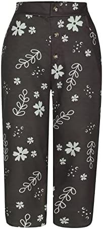 מכנסי פשתן של CHGBMOK מכנסיים פלאצו מותניים גבוהים עם כיסים מכנסיים רופפים רופפים רחבים