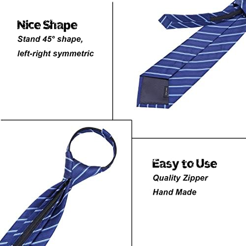 אוסקי 6 חבילות גברים עניבה, רגיל / ארוך במיוחד מתכוונן מראש קשור קליפ על קל רוכסן צוואר קשרי עבור גברים