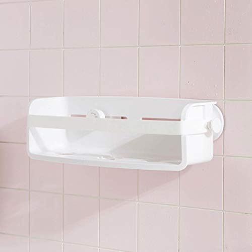 XJJZS דבק מדף אמבטיה מארגן מקלחת מקלחת, פלסטיק חזק ללא קידוח קיר רכוב מדף צף סלסל יהירות סל