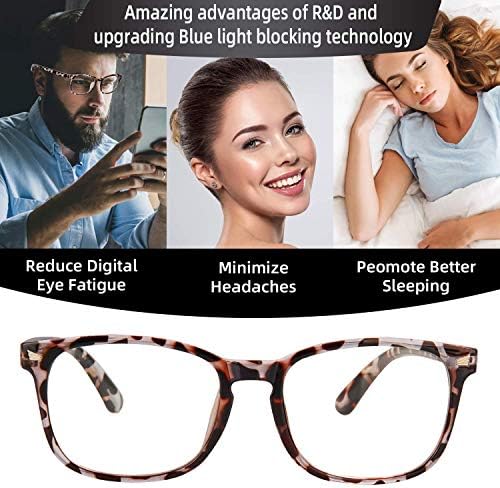 Wintoo Blue Light Blocking משקפיים, קריאת מחשבים/משחקים/טלוויזיה/טלפונים משקפיים לגברים נשים, סנוור אנטי -עיניים