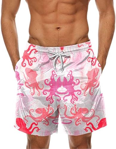 בלוח בלייזרס גברים אביב קיץ מכנסיים קצרים מכנסיים מודפסים מכנסי חוף ספורט עם כיסים לשחייה בקצרה