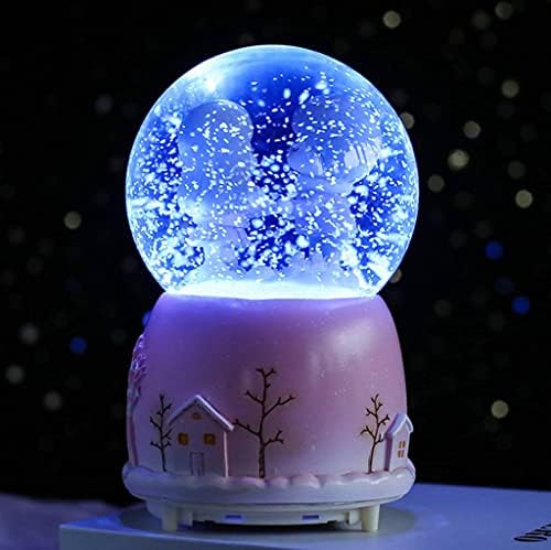ZHYH אורות צבע יצירתיים צפים פתיתי שלג אור ירח לבן זוג זכוכית כדורי כדורי קופסת מוסיקה טנאבאטה