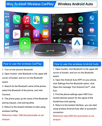 Carlinkit Android 9.0 Carplay AI Box, 4GB+64 GB, Snapdragon QCM 450, תומך ב- Carplay Wireless/Auto
