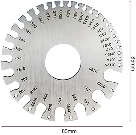 WSSBK עובי מדידת מד 0.3125 -0.007 סולם נירוסטה קוטב עגול כלים לכלי חוט ומתכת שאינם ברזליים