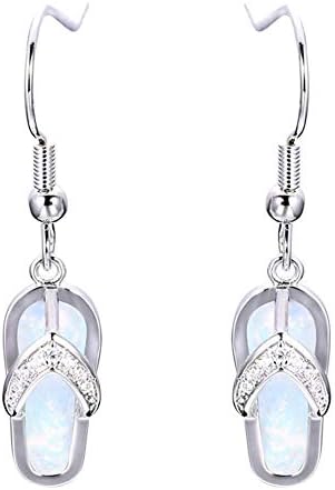 שנטסל מעודן לקיץ נשות חוף ריינסטון כפכפים כפכפים מתנה עגילי תכשיטים מתנת תכשיטים - כחול