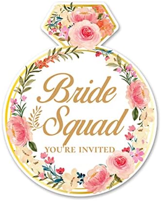 הזמנות למסיבת כולה כלה עם מעטפות, 20 סט של טבעת פרחים חתונה הזמנות בצורת הזמנות למקלחת כלות מסיבת רווקה