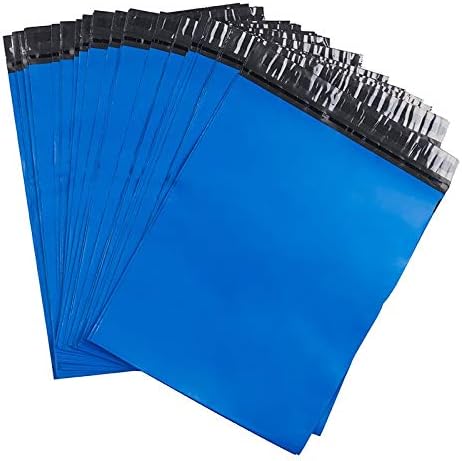 פרולין 7.5 על 10. 5 שקיות משלוח מעטפות פולי מיילר כחולות עם שקיות דואר דביקות, עמידות למים ועמידות בפני קרעים